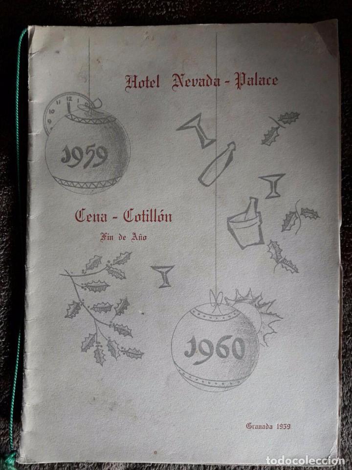 Cat&aacute;logos publicit&aacute;rios: HOTEL NEVADA PALACE / D&Iacute;PTICO / CENA COTILL&Oacute;N 1959 / GRANADA