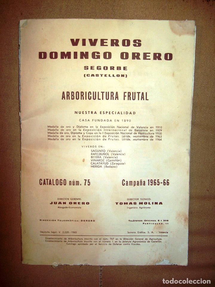 Werbekataloge: VIVEROS DOMINGO ORERO, Segorbe (Castell&oacute;n). Cat&aacute;logo N&uacute;m. 75 ; Campa&ntilde;a 1965-66