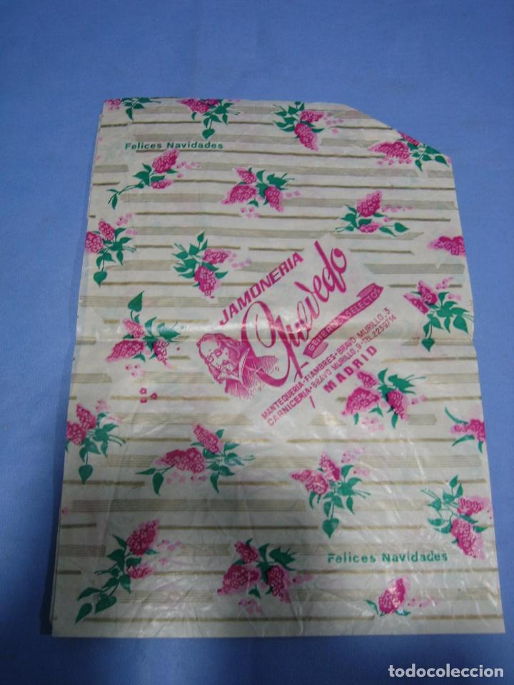 Cat&aacute;logos publicitarios: Antiguo Papel de regalo de establecimiento o comercio de Madrid. Quevedo