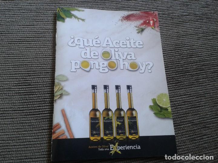 Cat&aacute;logos publicitarios: Revistilla -- Tipos de Ac&eacute;ites de oliva -- Arbequina, Cornicabra, Hojiblanca y Picual -- Recetas