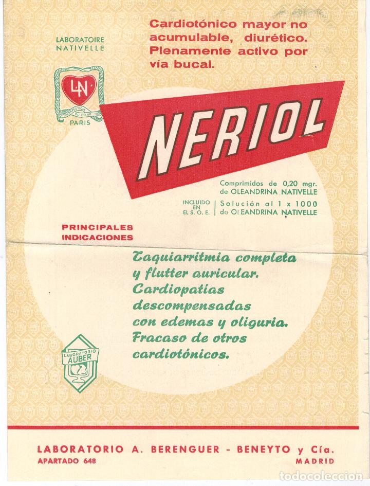 Werbekataloge: PUBLICIDAD NERIOL ; NATISEDINA ; LABORATOIRE NATIVELLE ; LABORATORIO BERENGUER-BENEYTO y C&iacute;a.