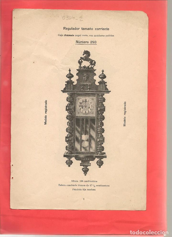 Catalogues publicitaires: LAMINA CATALOGO RELOJ DE PARED, IMPRESA A DOS CARAS modelo 293 y 230 caja chapeada nogal mate