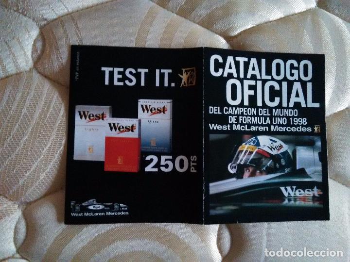 Cat&aacute;logos publicitarios: CAT&Aacute;LOGO OFICIAL A&Ntilde;O 1999 WEST MCLAREN MERCEDES CAMPE&Oacute;N DEL MUNDO DE F&Oacute;RMULA UNO 1998