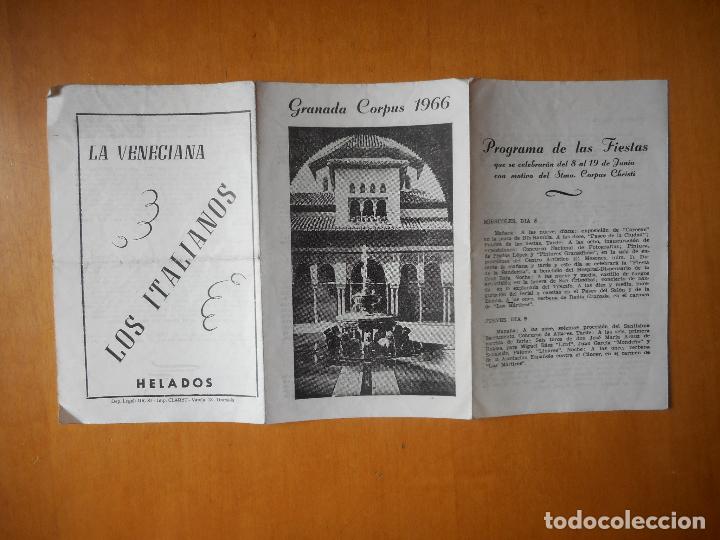 Cat&aacute;logos publicitarios: Folleto tr&iacute;ptico del programa de Fiestas Corpus Granada 1966 - Foto 1