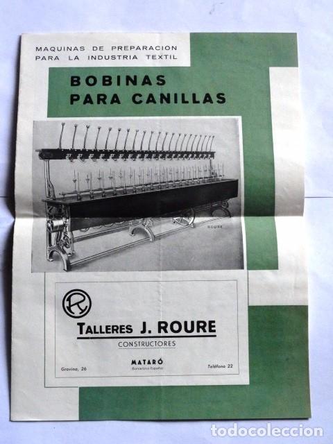 Cat&aacute;logos publicit&aacute;rios: CATALOGO DIPTICO PUBLICIDAD BOBINAS POR CANILLAS(MAQUINAS PREPARACION PARA INDUSTRIA TEXTIL) J.ROURE