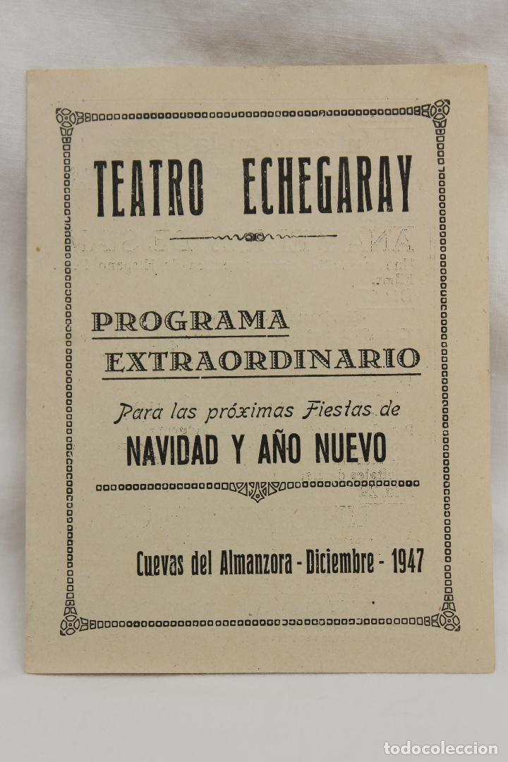 Cat&aacute;logos publicitarios: PROGRAMA EXTRAORDINARIO NAVIDAD Y A&Ntilde;O NUEVO TEATRO ECHEGARAY, CUEVAS DE ALMANZORA DICIEMBRE 1947