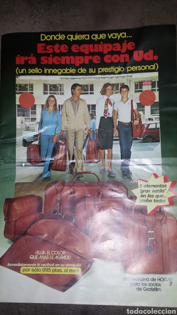 Cat&aacute;logos publicitarios: Publicidad desplegable de gran tama&ntilde;o este equipaje era siempre con usted maletas Benelli a&ntilde;os 70