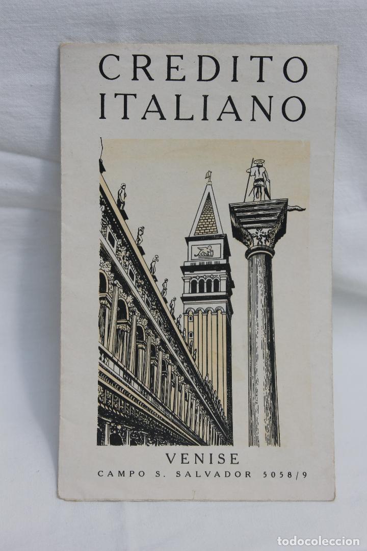 Cat&aacute;logos publicitarios: CREDITO ITALIANO, MAPA DE VENECIA, CON LUGARES MAS IMPORTANTES, 1959