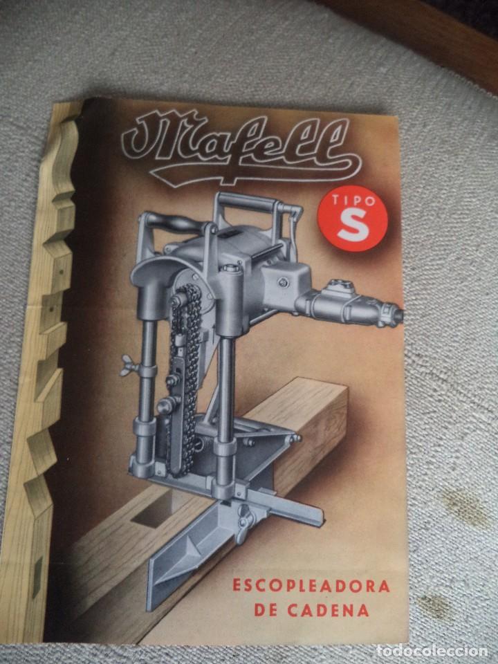 Cat&aacute;logos publicitarios: catalogo folleto dictico Mafell escopleadora de cadena