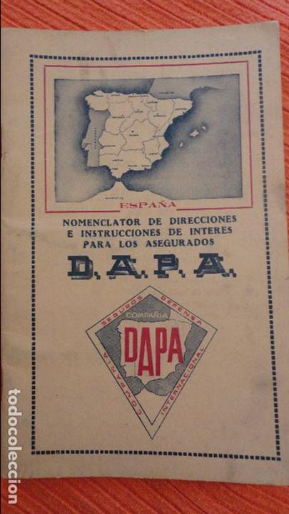 Cat&aacute;logos publicitarios: ANTIGUO NOMENCLATOR NACIONAL INTERNACIONAL. COMPA&Ntilde;IA SEGUROS DEFENSA. DAPA A&Ntilde;OS 40.50