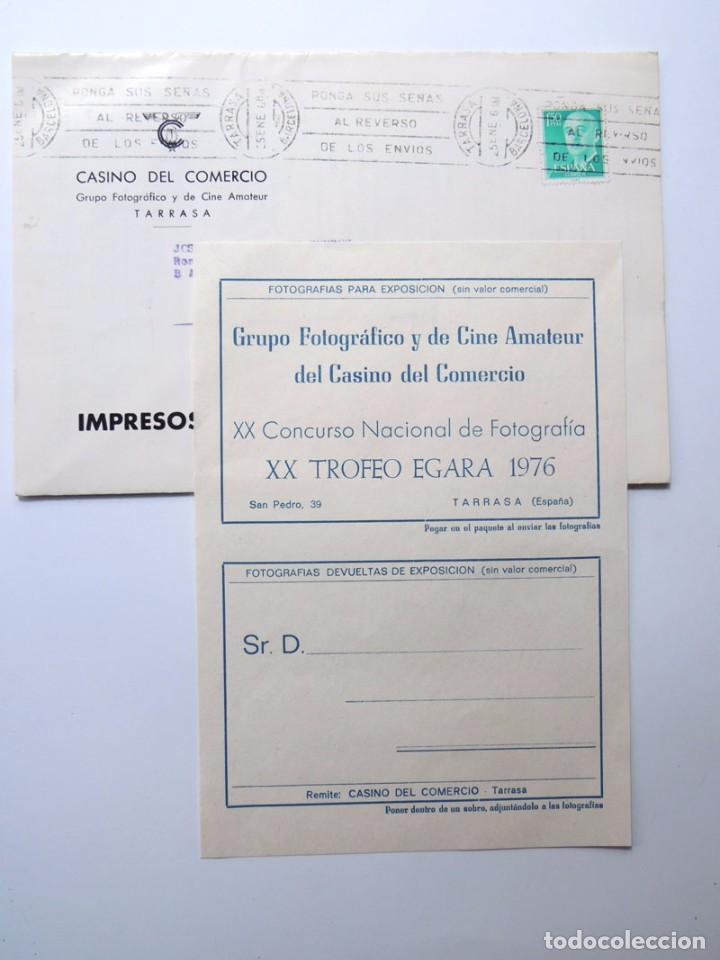 Cat&aacute;logos publicit&aacute;rios: TERRASSA / CASINO DEL COMERCIO - GRUPO FOTOGRAFICO / XX TROFEO EGARA 1976 / TARRASA