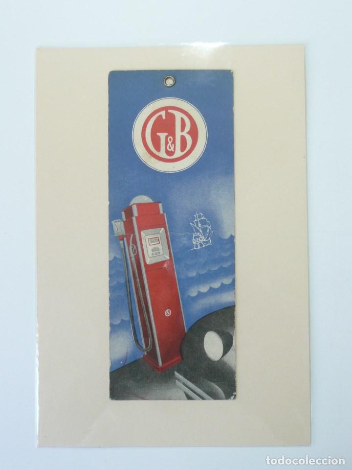 Cat&aacute;logos publicit&aacute;rios: ESPETACULAR ETIQUETA PUBLICIDAD ESTACION DE SERVICIO GILBERT & BARKER, FILIAL DE STANDARD OIL