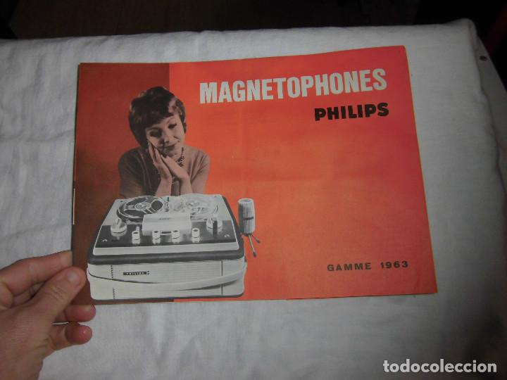 Cat&aacute;logos publicitarios: FOLLETO PUBLICITARIO PHILIPS MAGNETOPHONES GAMA 1963
