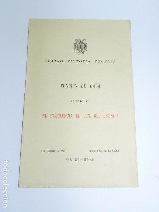 Werbekataloge: San Sebasti&aacute;n, Donostia, Programa del Teatro Victoria Eugenia de 9 de agosto de 1949,   Funci&oacute;n de G