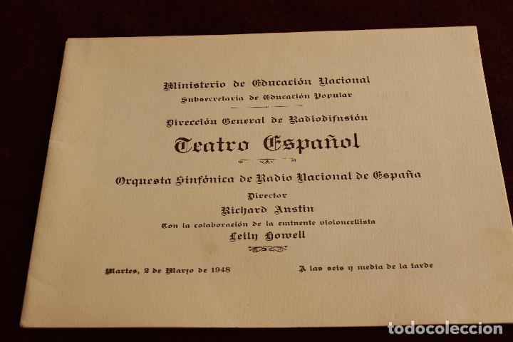 Advertising Catalogs: PROGRAMA ORQUESTA NACIONAL DE RADIO NACIONAL DE ESPA&Ntilde;A, TEATRO ESPA&Ntilde;OL 1948