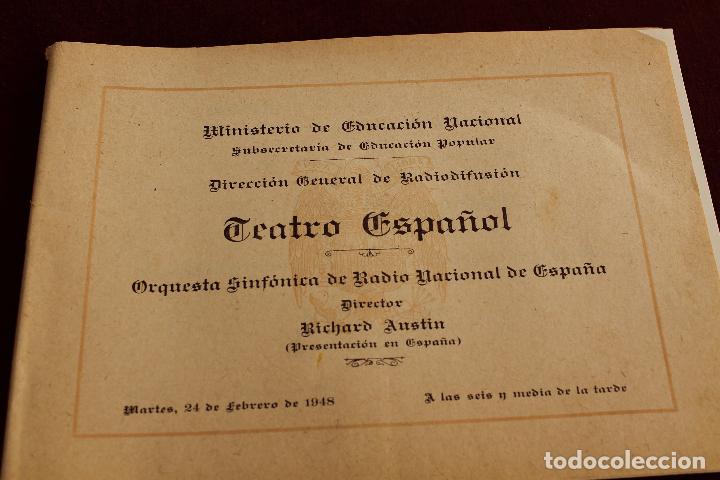 Advertising Catalogs: PROGRAMA ORQUESTA SINFONICA NACIONAL DE RADIO NACIONAL DE ESPA&Ntilde;A, TEATRO ESPA&Ntilde;OL 1948