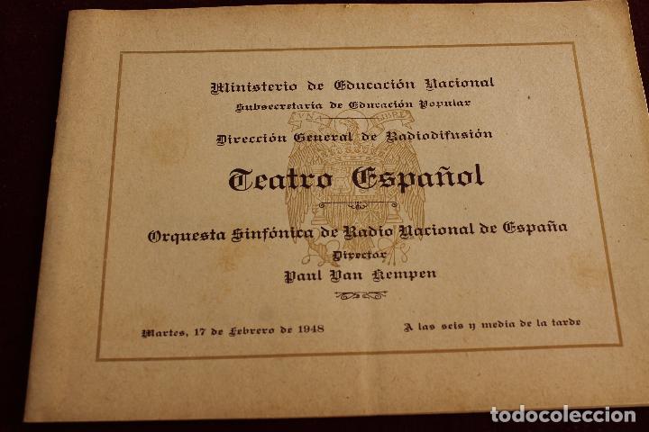 Advertising Catalogs: PROGRAMA ORQUESTA SINFONICA NACIONAL DE RADIO NACIONAL DE ESPA&Ntilde;A, TEATRO ESPA&Ntilde;OL 1948