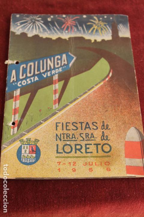 Cat&aacute;logos publicit&aacute;rios: PROGRAMA FIESTAS NTRA. SRA. DE LORETO JULIO 1956 COLUNGA, COSTA VERDE, ASTURIAS