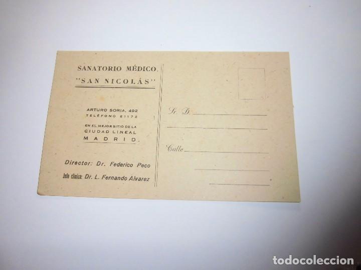 Advertising Catalogs: TARJETA PUBLICITARIA SANATORIO MEDICO SAN NICOLAS MADRID