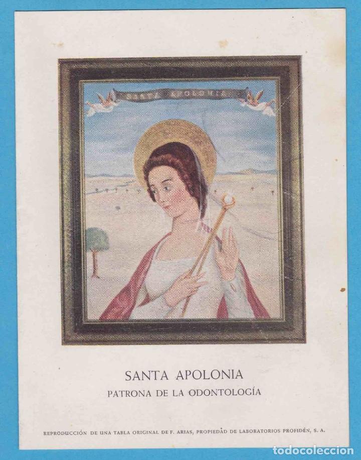 Cat&aacute;logos publicitarios: SANTA APOLONIA. PATRONA DE LA ODONTOLOG&Iacute;A. LABORATORIOS PROFID&Eacute;N. MADRID, 1946