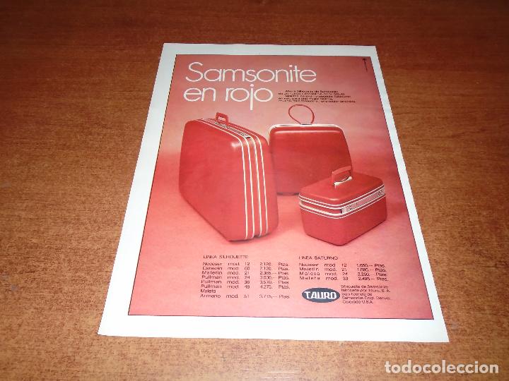 Cat&aacute;logos publicitarios: PUBLICIDAD EN PRENSA A&Ntilde;OS 60: MALETAS SAMSONITE