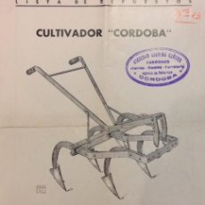 Catálogos publicitários: SOCIEDAD ANONIMA DE CONSTRUCCIONES AGRICOLAS SEVILLA ARADOS Y CARTA COMERCIAL 1946. Lote 98928019