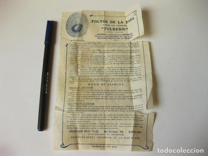 Cat&aacute;logos publicitarios: HOJA FOLLETO PUBLICITARIO DE POLVOS DE LA BABA