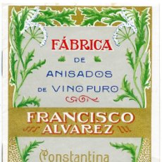 Catálogos publicitarios: FÁBRICA DE ANISADOS DE VINO PURO FRANCISCO ÁLVAREZ. CONSTANTINA (SEVILLA). CATÁLOGO Nº 127. AÑO 1924