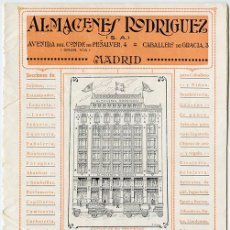 Catálogos publicitarios: ALMACENES RODRÍGUEZ. MADRID. CATÁLOGO GENERAL. HACIA 1920. DIBUJOS Y FOTOGRAFÍAS DE ÉPOCA