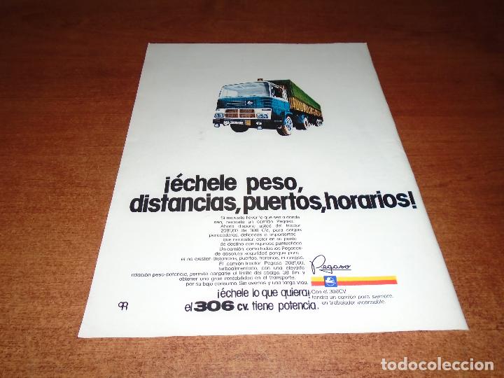 Cat&aacute;logos publicitarios: PUBLICIDAD EN PRENSA ORIGINAL DE 1977: CAMIONES PEGASO