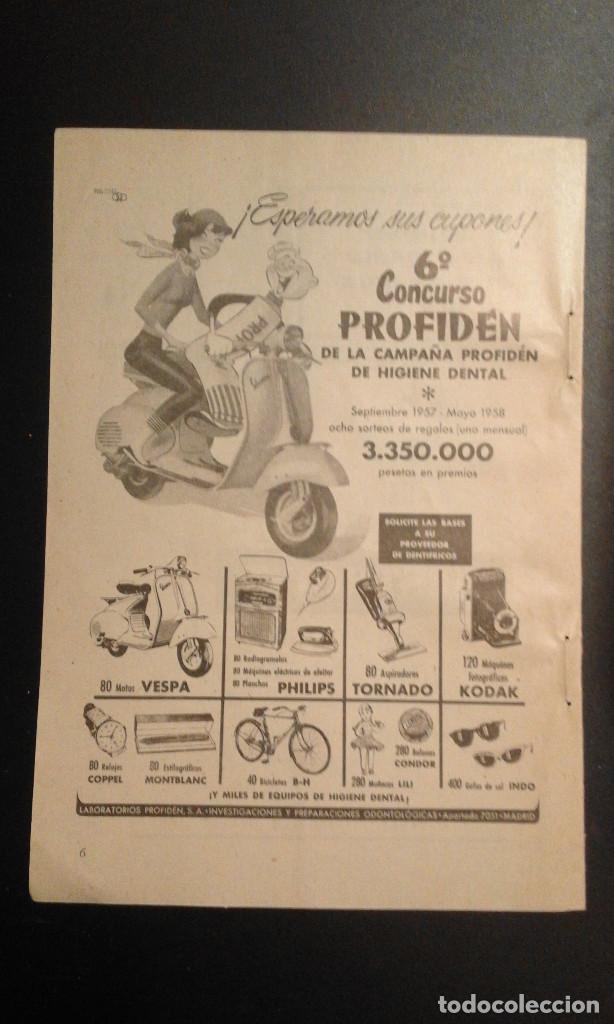 Cat&aacute;logos publicitarios: 1 RECORTE DE REVISTA ANUNCIO DE ** VESPA Y PROFID&Eacute;N  ** DICIEMBRE 1957. 185 x 134 mm.
