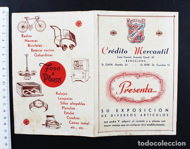 Werbekataloge: CATALOGO DIPTICO CREDITO MERCANTIL TODO A PLAZOS BARCELONA A&Ntilde;OS 40 O 50, GAVA RUBI