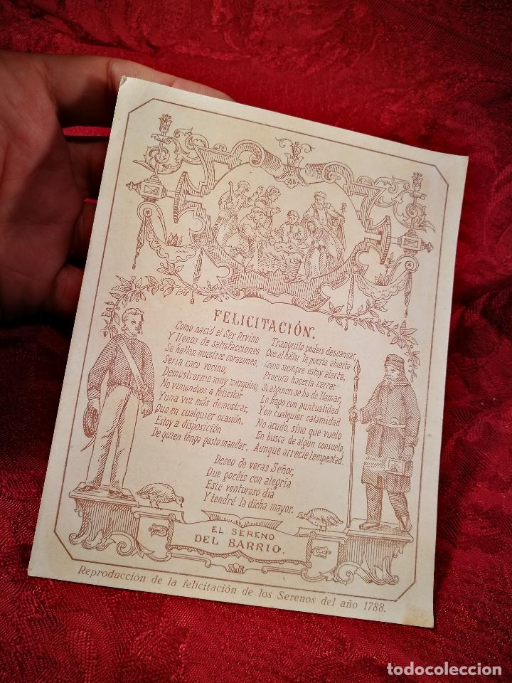 Cataloghi pubblicitari: EL SERENO DEL BARRIO. Felicitacion a&ntilde;o 1939. Navidad A&ntilde;o de la Victoria. Reprod. la de 1788