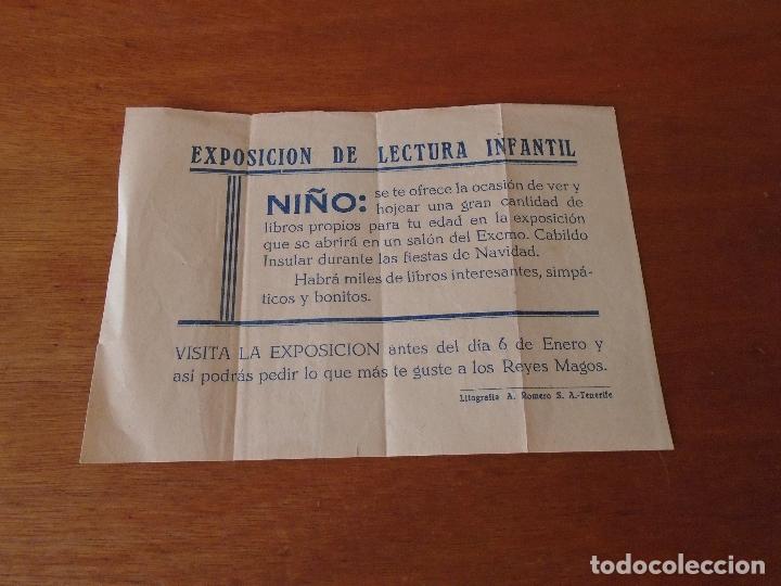 Cat&aacute;logos publicitarios: ANTIGUA PUBLICIDAD DE MANO CABILDO INSULAR DE TENERIFE: EXPOSICI&Oacute;N DE LECTURA INFANTIL