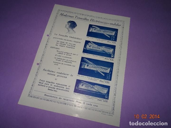 Werbekataloge: Antiguo Folleto Cat&aacute;logo a Doble Cara de Tenacillas El&eacute;ctricas para Ondular OMEGA - 1920s