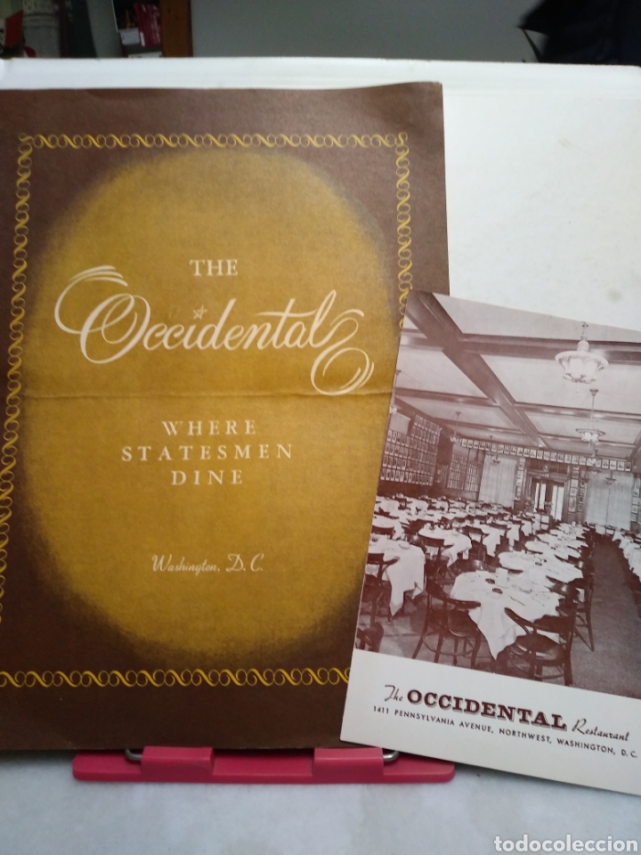 Cat&aacute;logos publicitarios: THE OCCIDENTAL RESTAURANT. WASHINGTON. DC. MENU 1962.