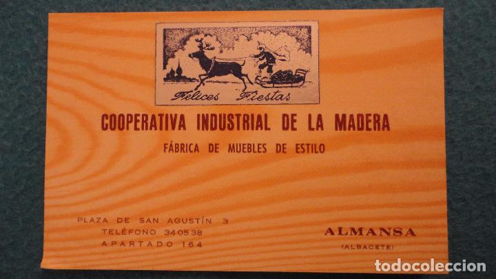 Advertising Catalogs: ANTIGUA TARJETA PUBLICITARIA.COOPERATIVA INDUSTRIAL DE LA MADERA.MUEBLES DE ESTILO.ALMANSA.ALBACETE