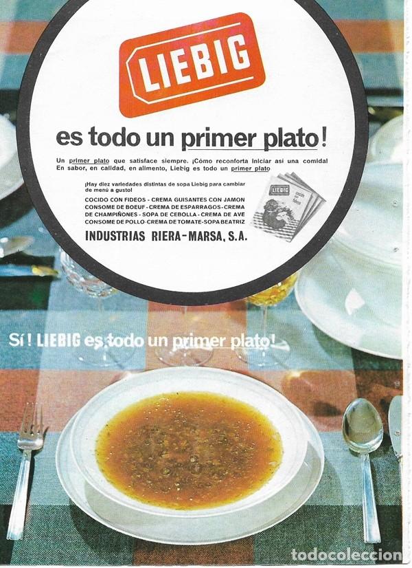 Cat&aacute;logos publicitarios: PUBLICIDAD 1964 HOJA REVISTA ANUNCIO PLATOS LIEBIG DE INDUSTRIAS RIERA-MARSA - GINEBRA BOOTHS