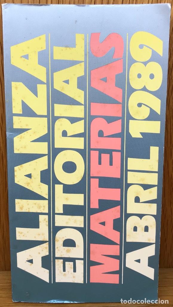 Cat&aacute;logos publicitarios: Catalogo de libros de Alianza Editorial (Materias) - Abril 1989