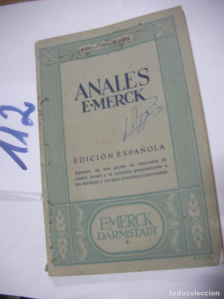 Cat&aacute;logos publicit&aacute;rios: ANTIGUO CATALOGO MATERIAL LABORATORIO - ANALES E-MERCK