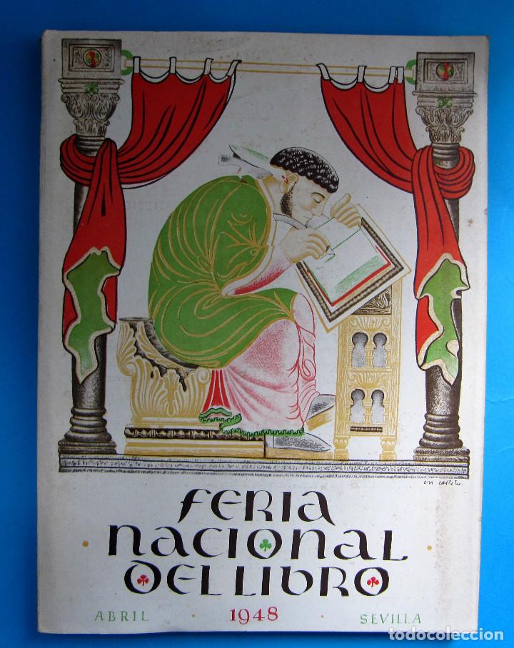 Cat&aacute;logos publicitarios: CAT&Aacute;LOGO DE LA FERIA NACIONAL DEL LIBRO, SEVILLA, 1948. GR&Aacute;FICAS GONZ&Aacute;LEZ, MADRID.