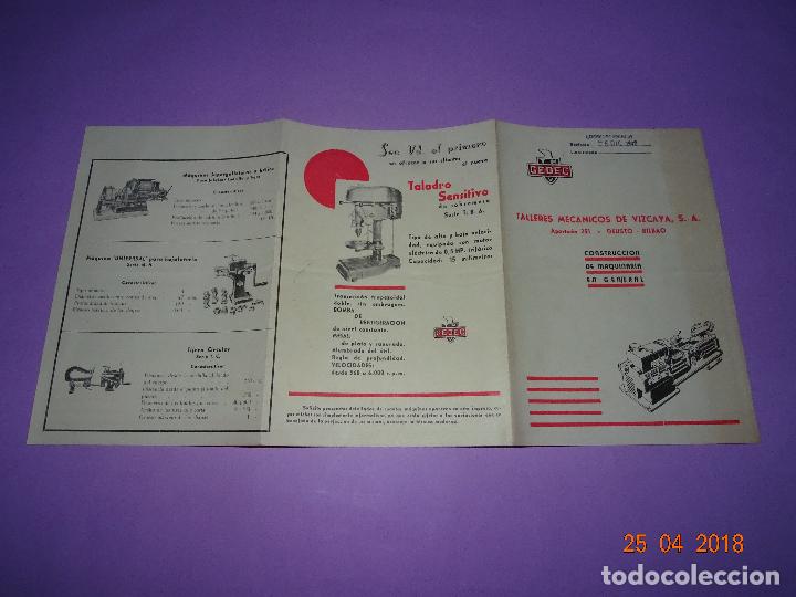Cat&aacute;logos publicit&aacute;rios: Antiguo Cat&aacute;logo Publicitario de TALLERES MEC&Aacute;NICOS DE VIZCAYA en Deusto Bilbao del A&ntilde;o 1942