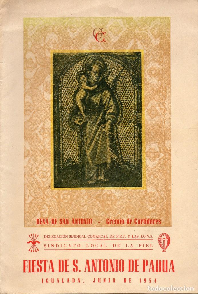 Cat&aacute;logos publicitarios: igualada. gremio curtidores. san antonio de padua 1954