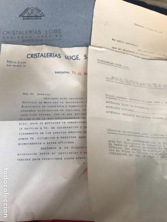 Cat&aacute;logos publicitarios: LOTE ANTIGUO CAT&Aacute;LOGO PRECIOS Y CARTAS DE AUMENTO DE PRODUCCI&Oacute;N CRISTALER&Iacute;AS LLIGE 1947