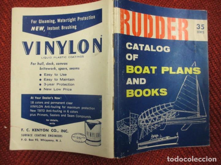 Cat&aacute;logos publicitarios: RUDDER - CATALOGO PLANOS EMBARCACIONES DEPORTIVAS Y LIBROS NAUTICOS - S/F APROX 1950/60 + INFO