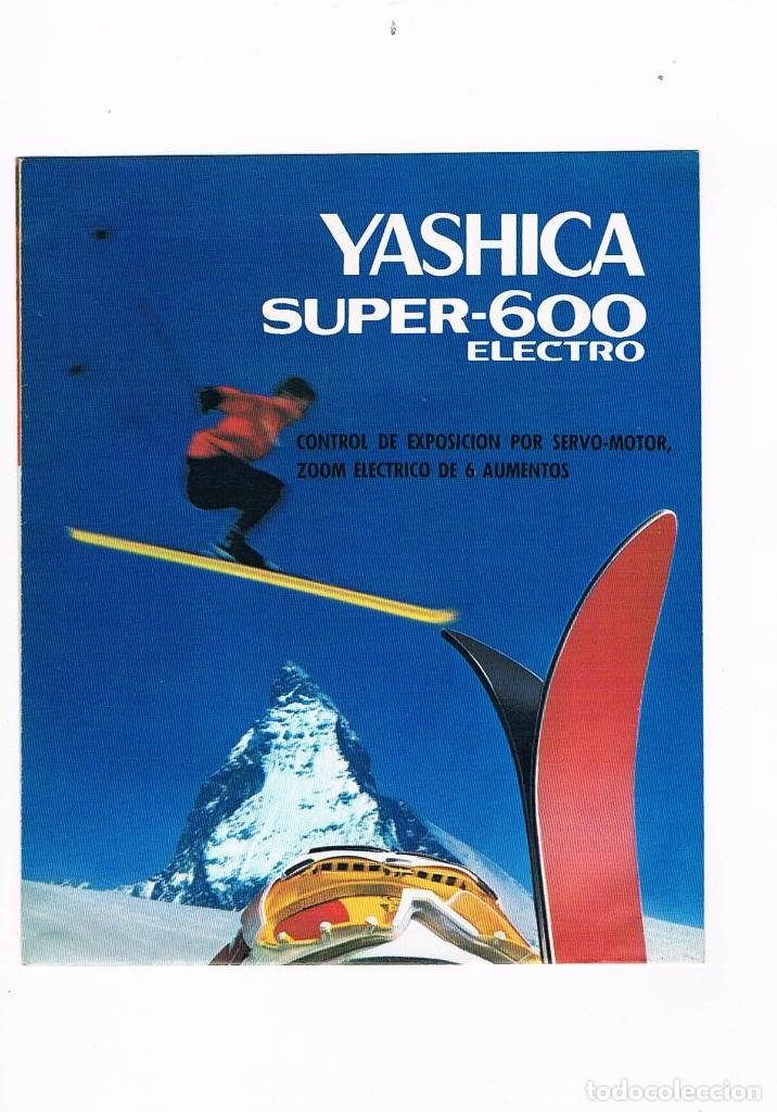 Cat&aacute;logos publicit&aacute;rios: FOLLETO DESPLEGABLE PUBLICIDAD YASHICA SUPER 600 ELECTRO CAMARA