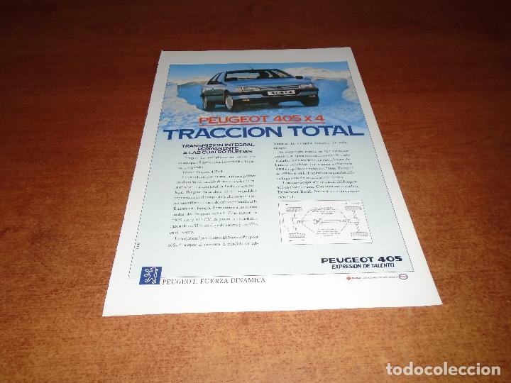 Cat&aacute;logos publicitarios: PUBLICIDAD EN PRENSA DE 1989: PEUGEOT 405 X 4