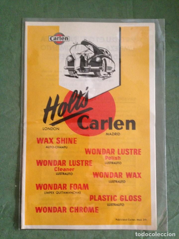 Advertising Catalogs: CARLEN PUBLICIDAD - A&Ntilde;OS 50 - DIPTICO CON SELLO DEL DISTRIBUIDOR DE TARREGA (LERIDA)