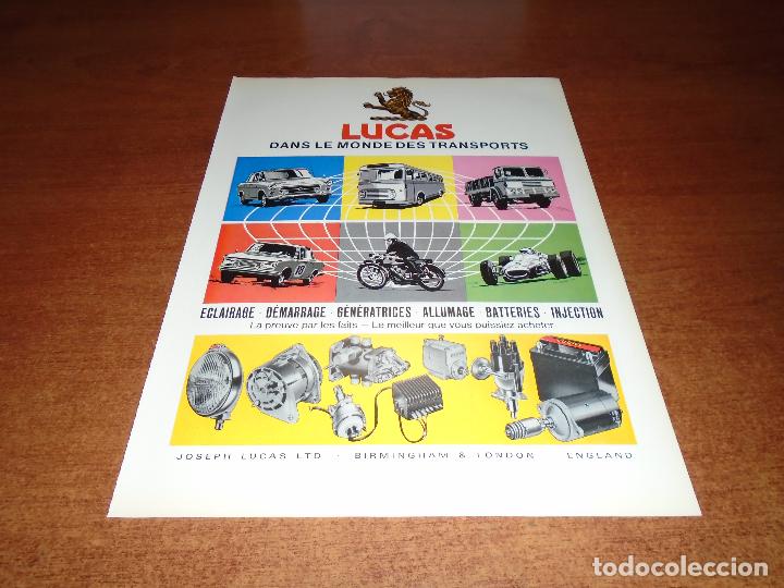 Cat&aacute;logos publicitarios: PUBLICIDAD EN PRENSA DE 1966: LUCAS DANS LE MONDE DES TRANSPORTS - JAGUAR