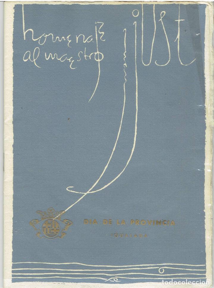 Cat&aacute;logos publicitarios: PROGRAMA, HOMENAJE AL MAESTRO JUST IGLUALADA JUNIO DE 1960